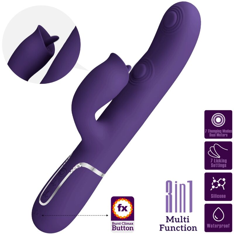 Vibratore Rabbit con Lingua Pretty Love — 7 Modalità