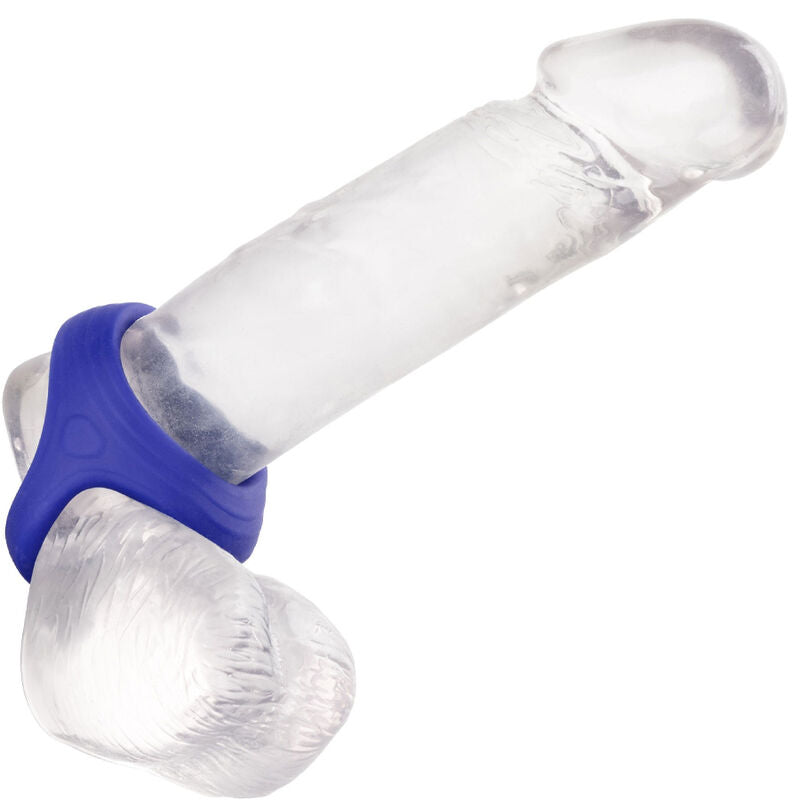 Anello Fallico Doppio Calexotics Admiral — Silicone, Blu