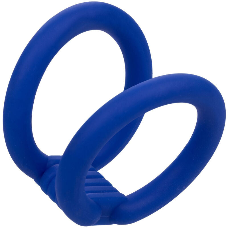Anello Fallico Doppio Calexotics Admiral — Silicone, Blu