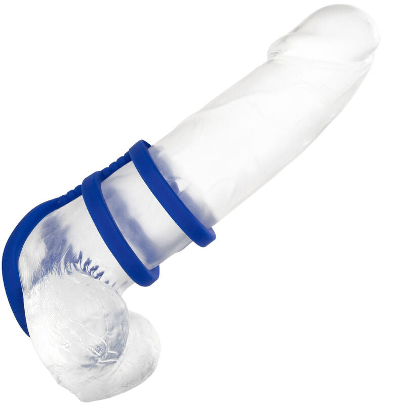 Anello Fallico Triplo Calexotics Admiral — Silicone Blu