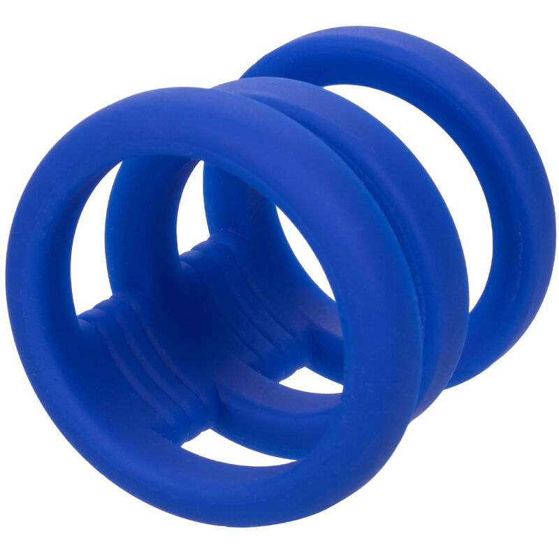 Anello Fallico Triplo Calexotics Admiral — Silicone Blu