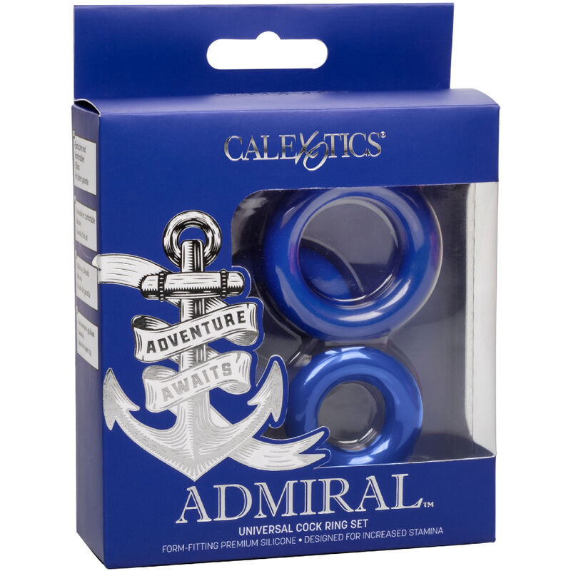 Set Anelli Fallici Calexotics Admiral — Silicone, 3 Misure, Blu