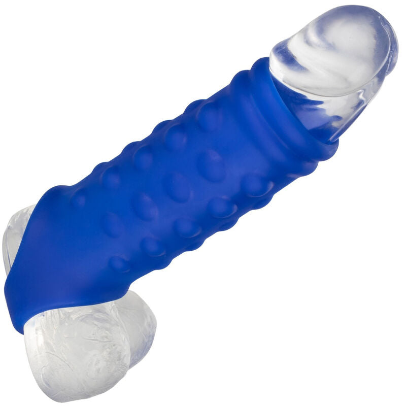 Guaina Fallica con Perline Calexotics Admiral — Silicone, Blu