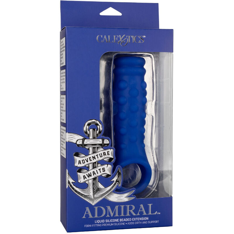 Guaina Fallica con Perline Calexotics Admiral — Silicone, Blu