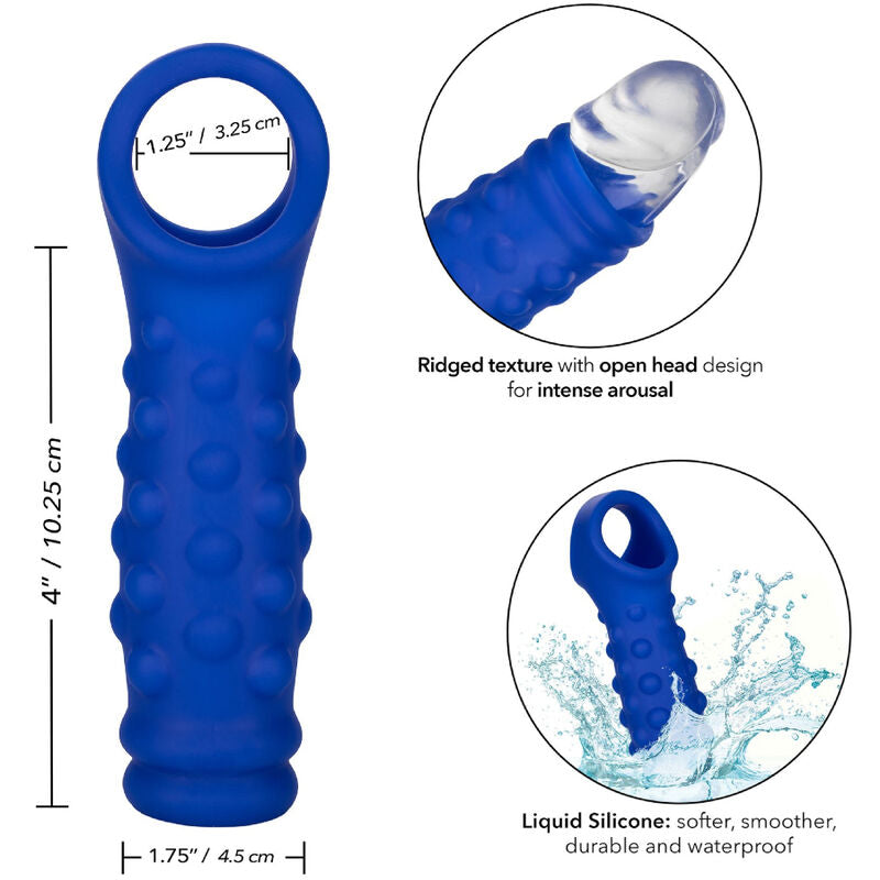 Guaina Fallica con Perline Calexotics Admiral — Silicone, Blu