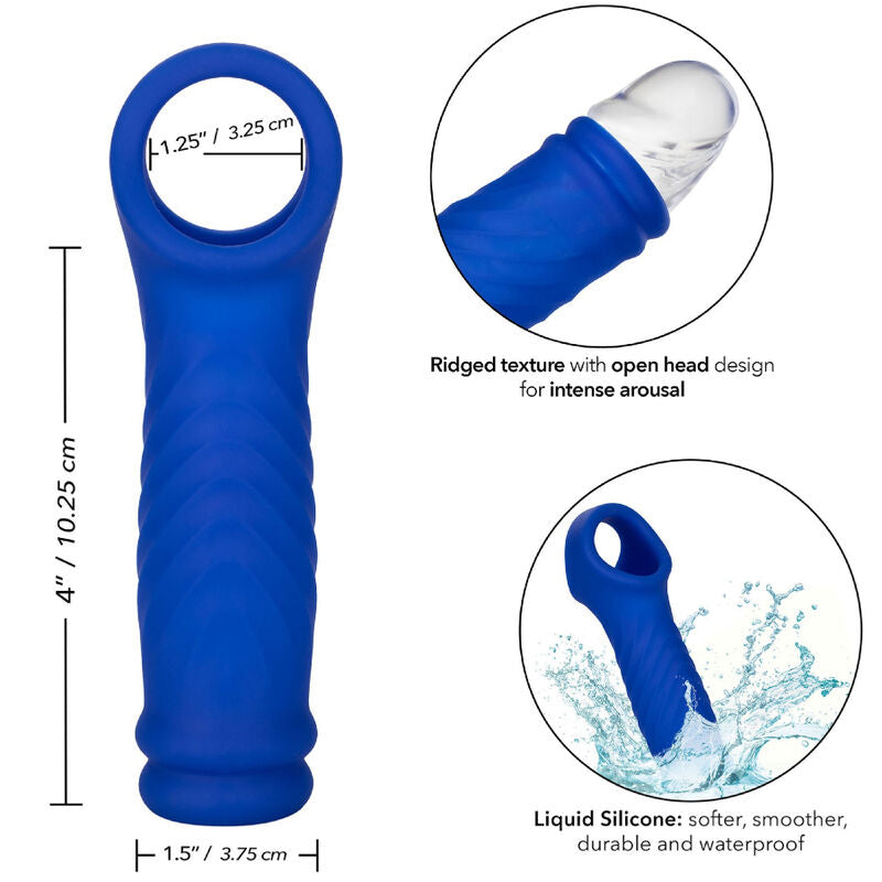 Guaina Fallica con Anello Calexotics Admiral Wave — Silicone Blu