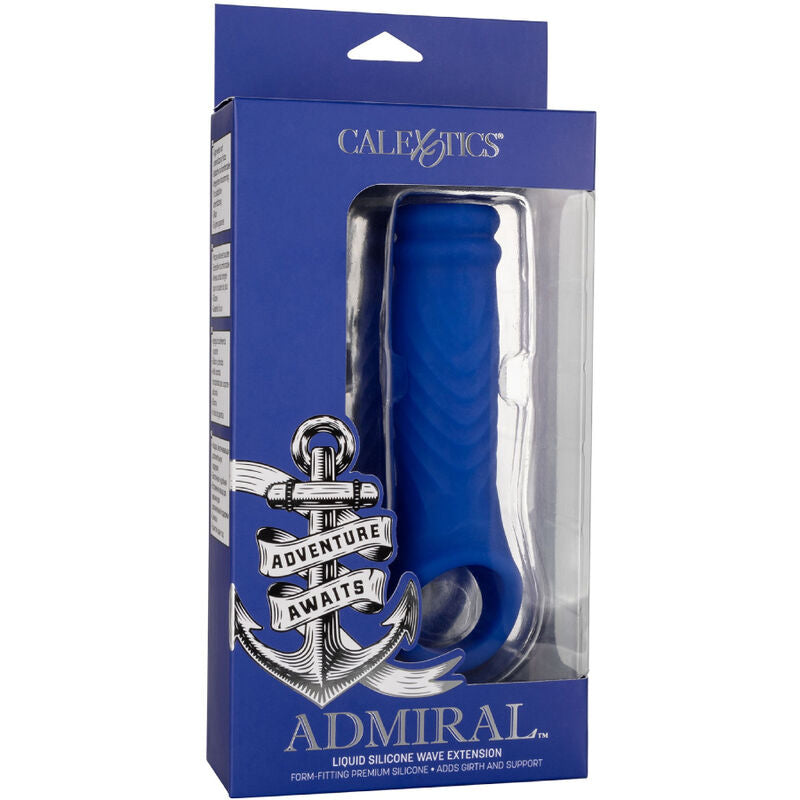 Guaina Fallica con Anello Calexotics Admiral Wave — Silicone Blu