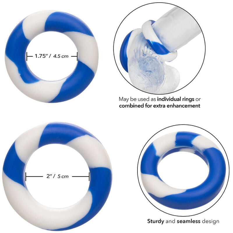 Anello Fallico Calexotics Admiral 2 Ring Set — Silicone, 2 Misure
