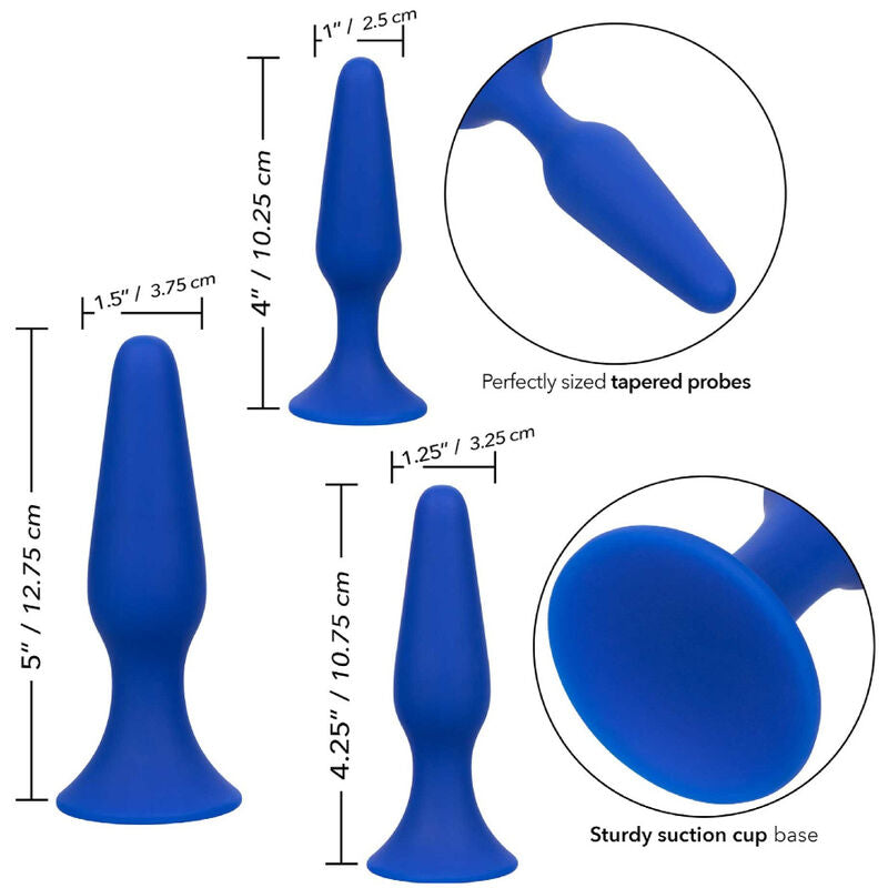 Kit Plug Anale Graduato Calexotics Admiral — 3 Pezzi, Silicone