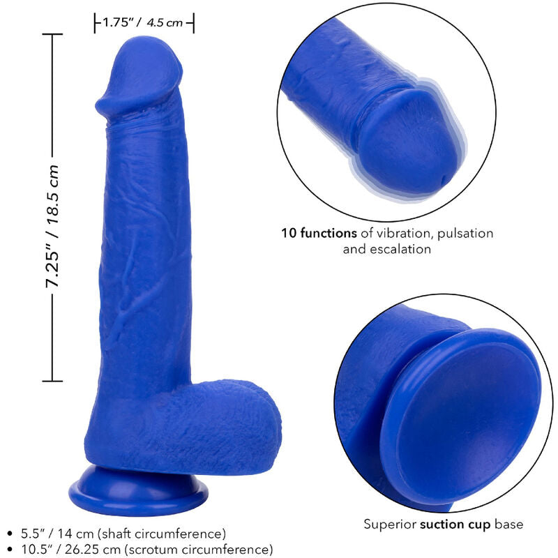 Dildo Realistico Vibrante Calexotics Admiral — 10 Modalità, Blu