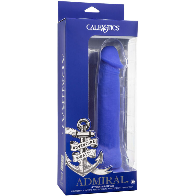 Dildo Realistico Vibrante Calexotics Admiral — 10 Modalità, Blu