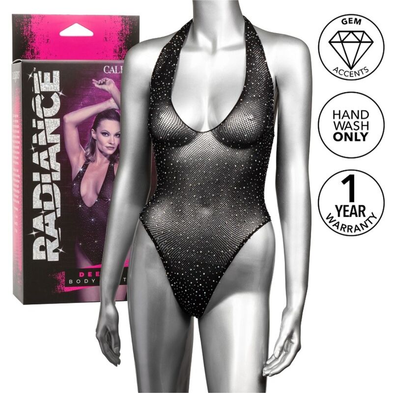 Body Erotico in Rete Calexotics Radiance Deep V — Strass