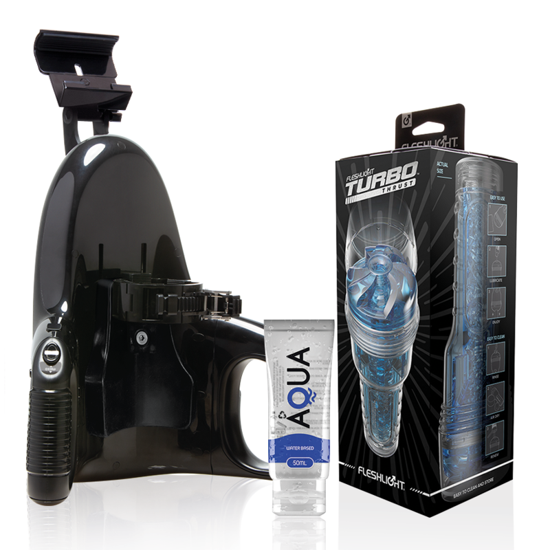 Masturbatore Maschile Fleshlight Turbo Thrust Blue Ice — Kit