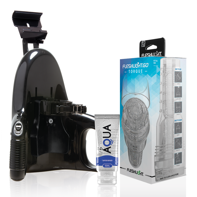 Masturbatore Maschile Kit Fleshlight Go Torque Ice — Lubrificante 50 ml