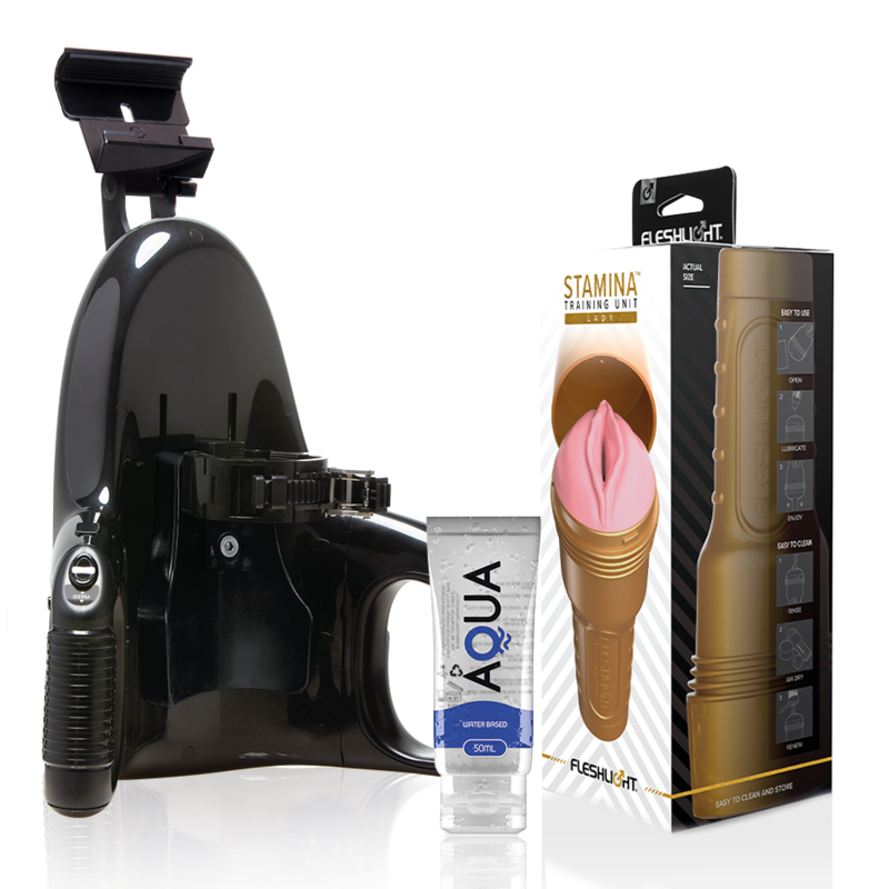 Kit Masturbatore Maschile Fleshlight Pink Lady Stamina — con Lubrificante