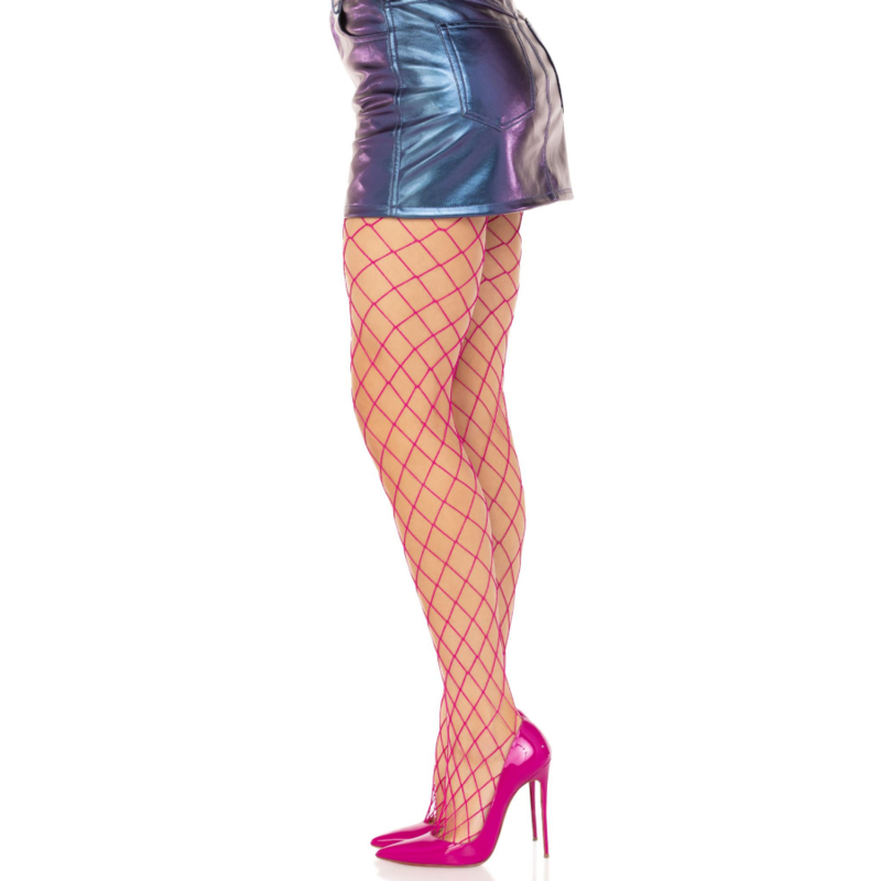 Collant a Rete Diamante Leg Avenue — Spandex, Rosa