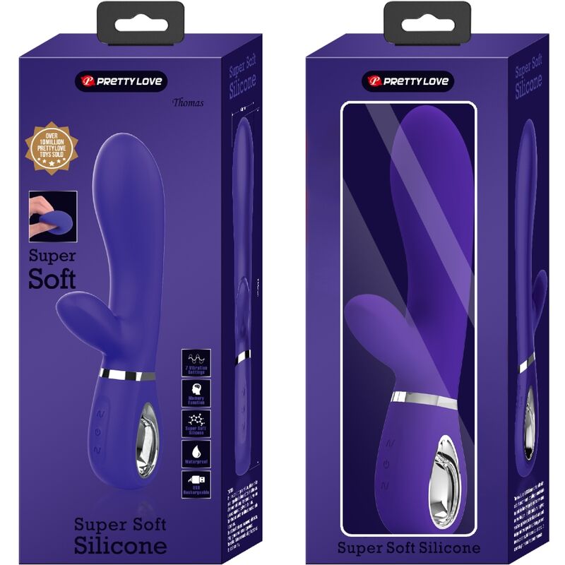 Vibratore Rabbit Punto G Pretty Love Thomas — Silicone, Viola