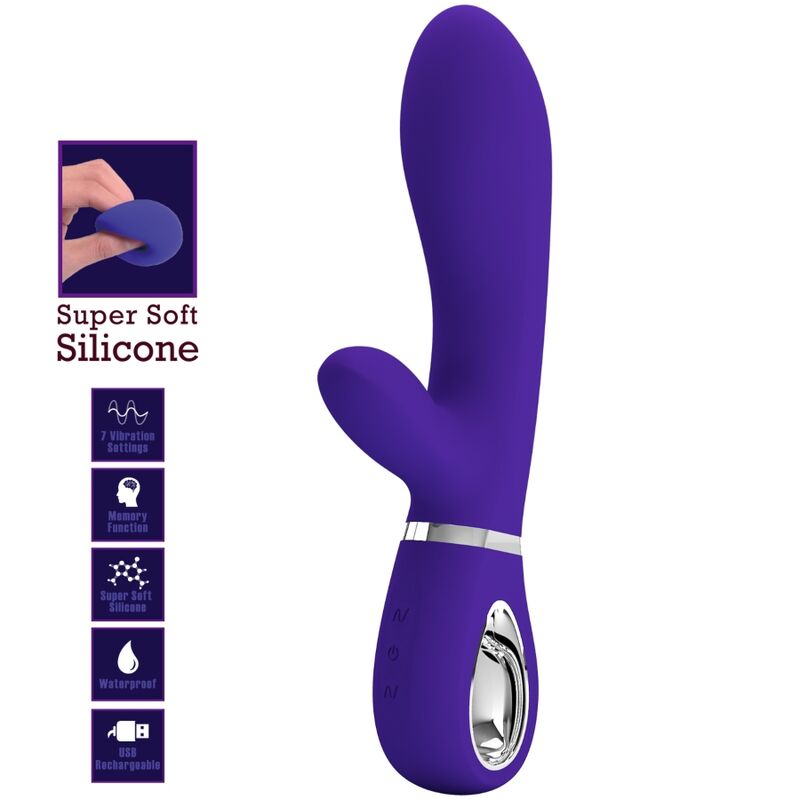 Vibratore Rabbit Punto G Pretty Love Thomas — Silicone, Viola