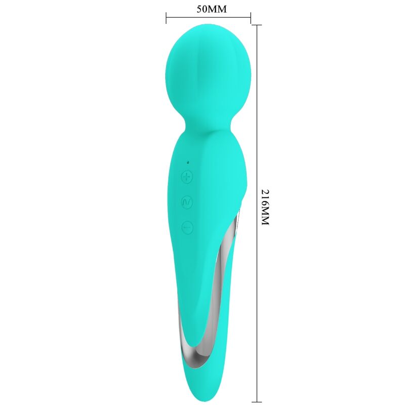 Vibratore Wand Pretty Love Walter — Silicone, Verde Acqua