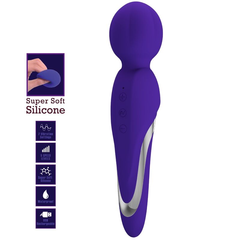 Vibratore Wand Pretty Love Walter — 7 Modalità, Silicone