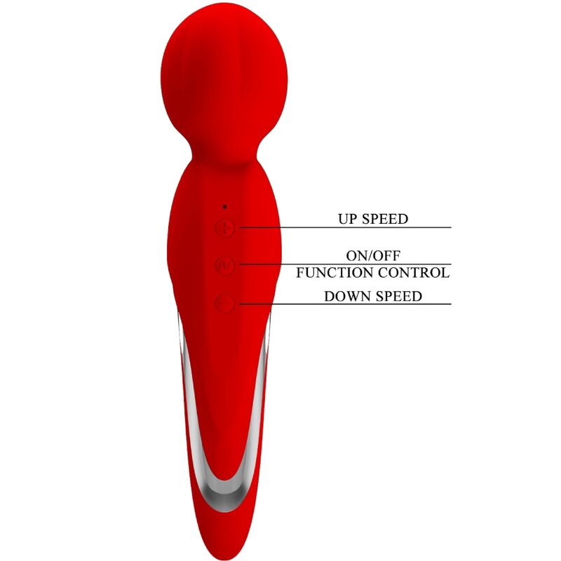 Vibratore Wand Pretty Love Walter — 7 Modalità, Rosso
