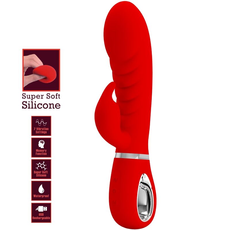 Vibratore Rabbit Punto G Pretty Love Prescott — Rosso