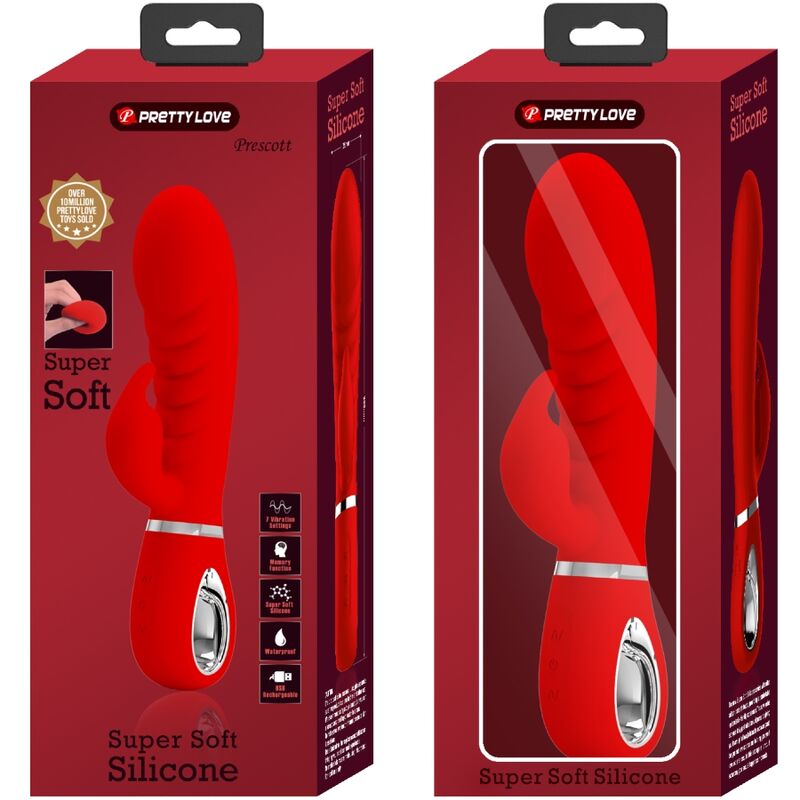 Vibratore Rabbit Punto G Pretty Love Prescott — Rosso