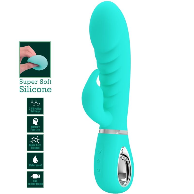 Vibratore Rabbit Punto G Pretty Love Prescott — Verde Acqua