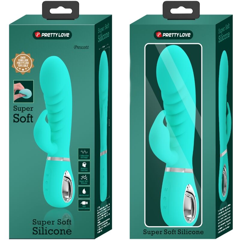 Vibratore Rabbit Punto G Pretty Love Prescott — Verde Acqua
