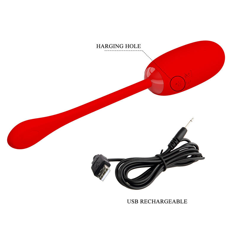 Uovo Vibrante Ricaricabile Pretty Love Julius — Rosso