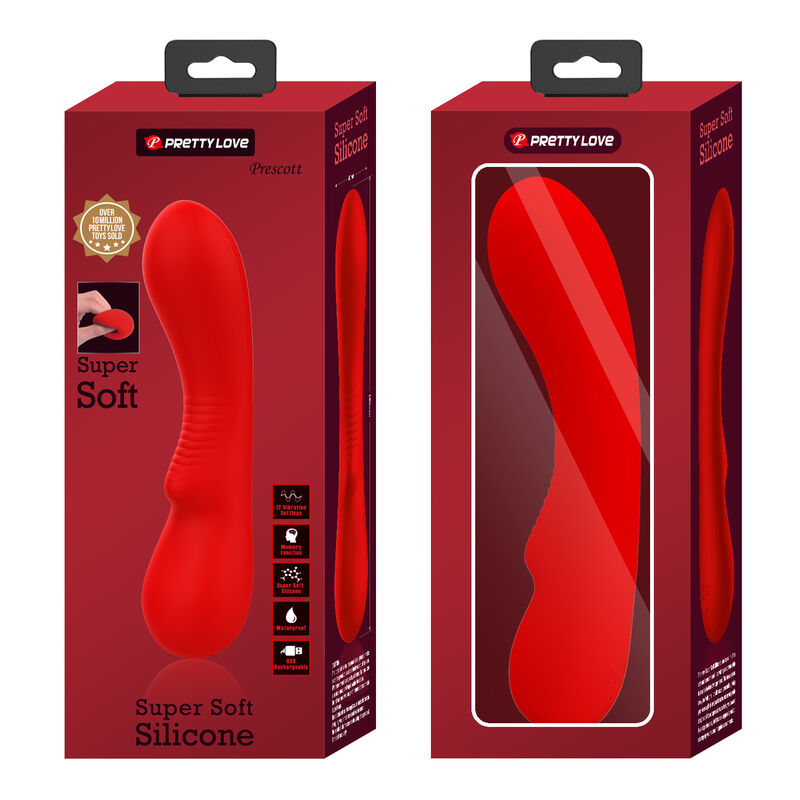 Vibratore Ricaricabile Pretty Love Prescott — 12 Modalità, Rosso