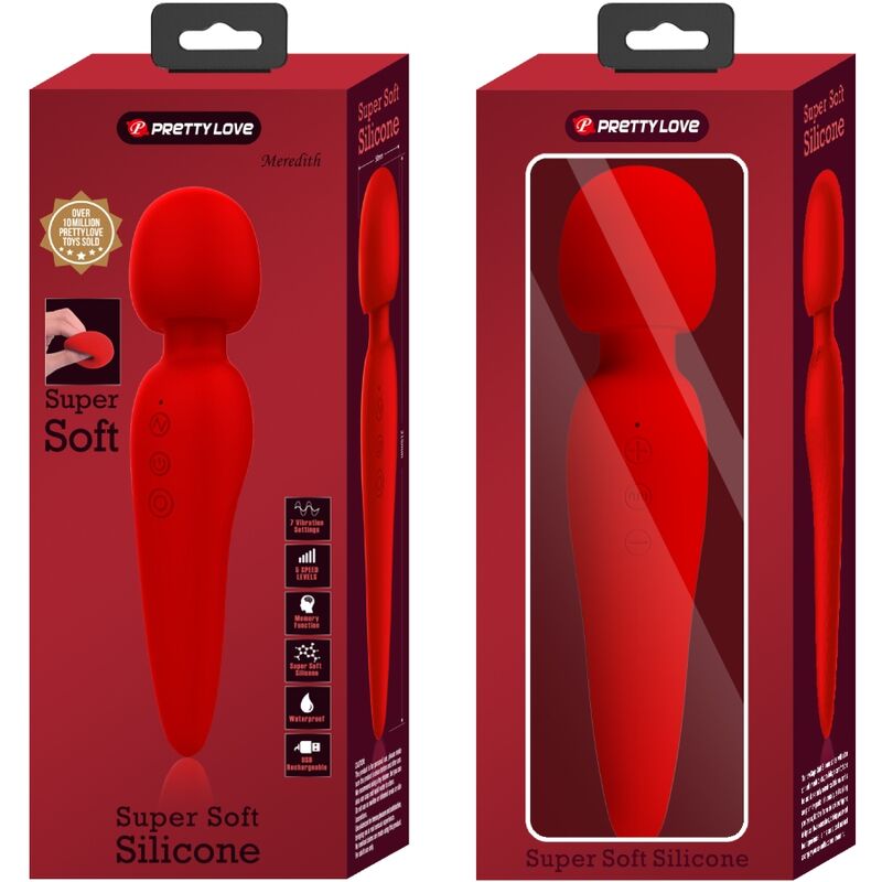 Vibratore Wand Impermeabile Pretty Love Meredith — 12 Modalità