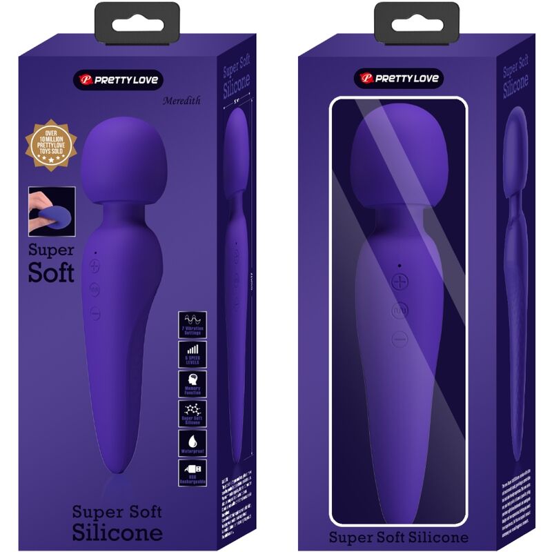 Vibratore Wand Impermeabile Pretty Love Meredith — 12 Modalità