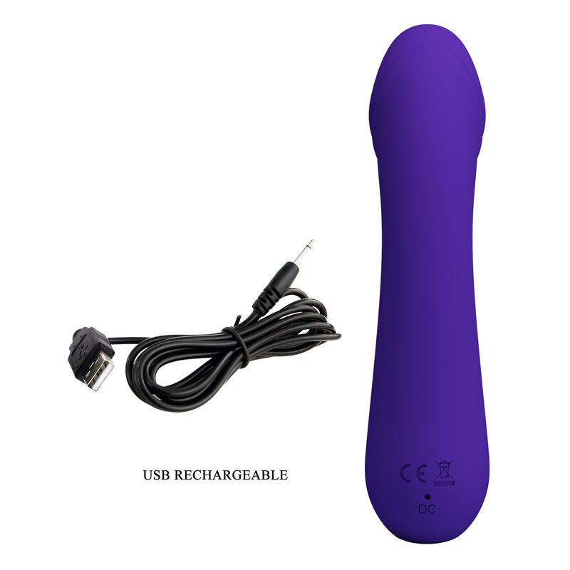 Vibratore Punto G Pretty Love Cetus — Silicone, Ricaricabile, Viola