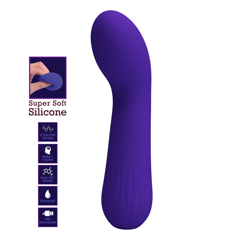 Vibratore Punto G Pretty Love Faun — Silicone, Ricaricabile, Viola