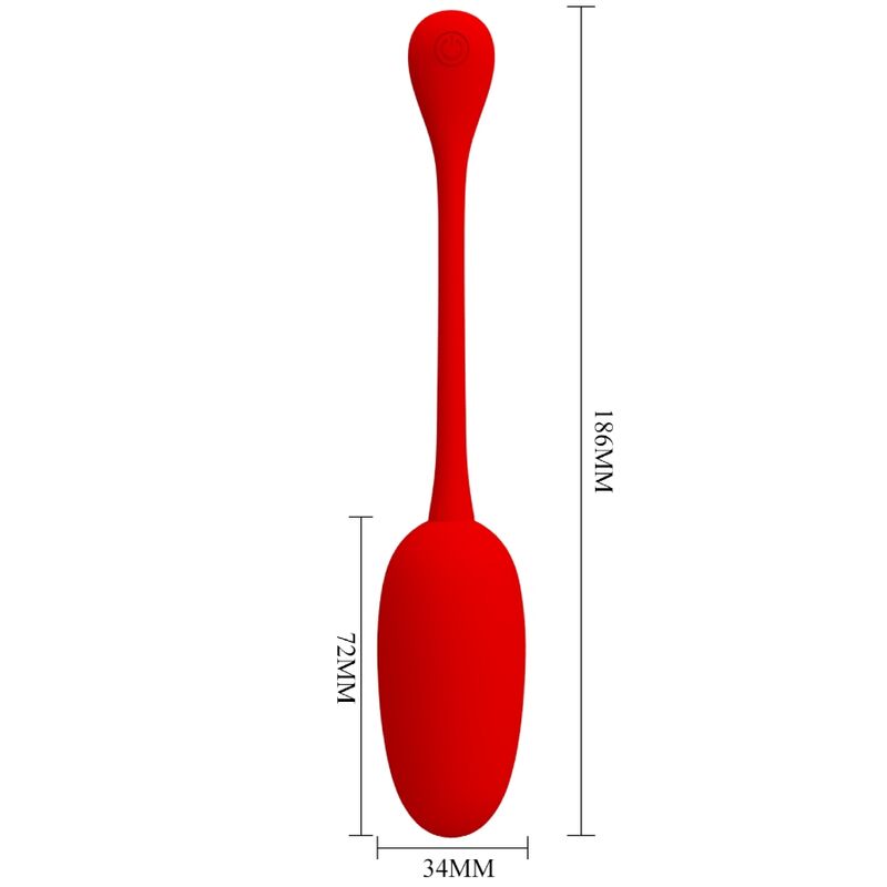 Uovo Vibrante Ricaricabile Pretty Love Knucker — 12 Funzioni, Rosso
