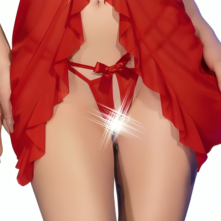 Babydoll con Perizoma Chilirose CR 4696 — Rosso, S/M