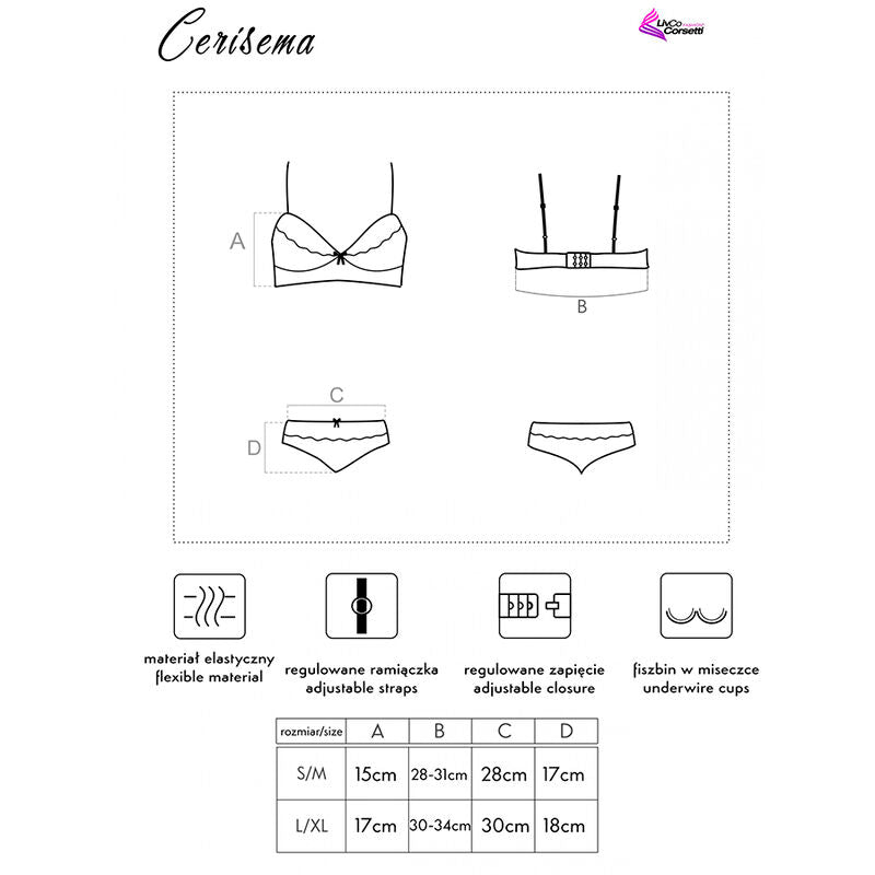 Lingerie Sexy Livco Corsetti Cerisema LC 21005 — Reggiseno + Slip