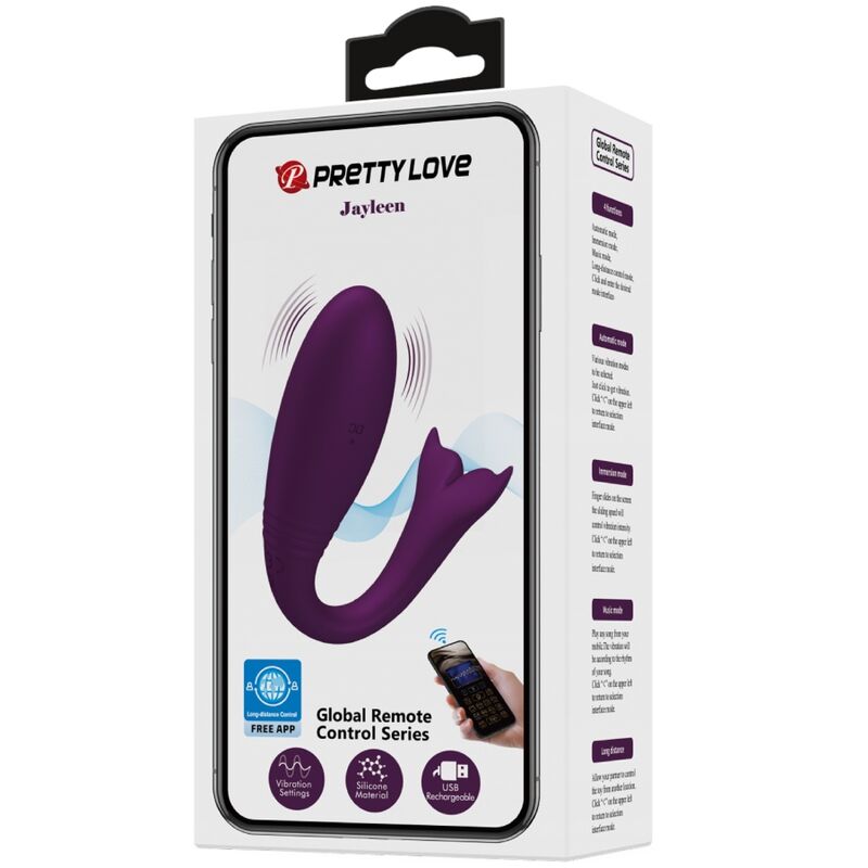 Vibratore Rabbit APP Pretty Love Jayleen — 12 Modalità, Viola