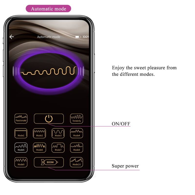 Vibratore Rabbit APP Pretty Love Jayleen — 12 Modalità, Viola