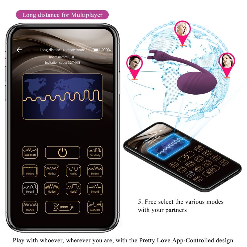 Uovo Vibrante App Controllato Pretty Love Catalina — Viola