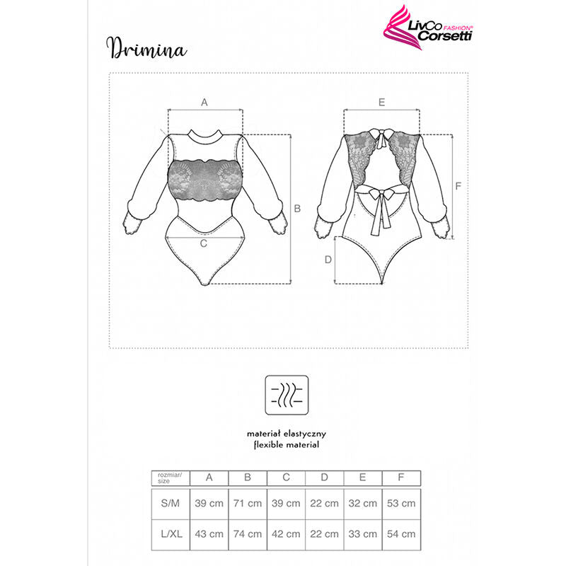 Body Erotico in Pizzo Livco Corsetti Drimina LC90690 — Blu Navy