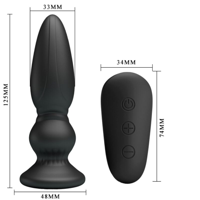 Plug Anale Prostatico Vibrante Mr Play — Telecomando, Nero