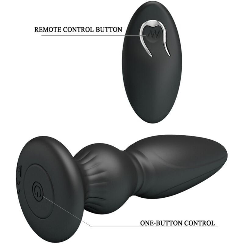 Plug Anale Prostatico Vibrante Mr Play — Telecomando, Nero