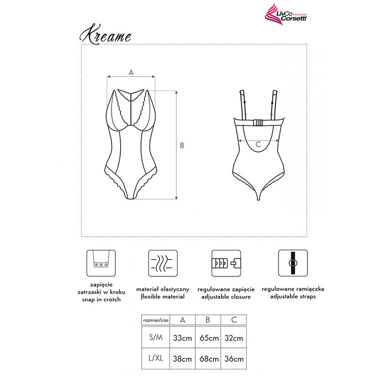 Body Erotico in Tulle e Pizzo Livco Corsetti Kreame — Nero L/XL