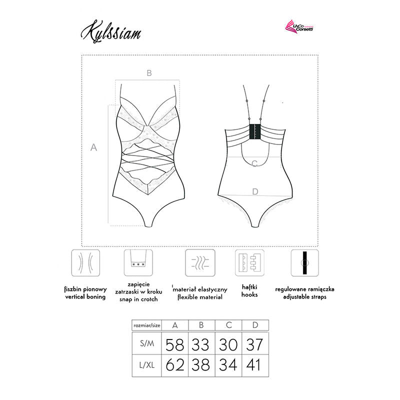 Body Erotico Trasparente Livco Corsetti Kylssiam — Nero L/XL