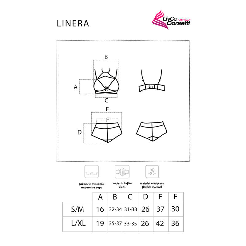 Lingerie Sexy in Pizzo Livco Corsetti Linera — Reggiseno + Slip