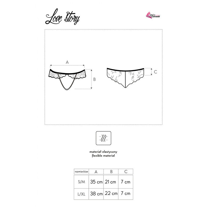 Mutandine Crotchless in Pizzo Livco Corsetti Love Story — Nero