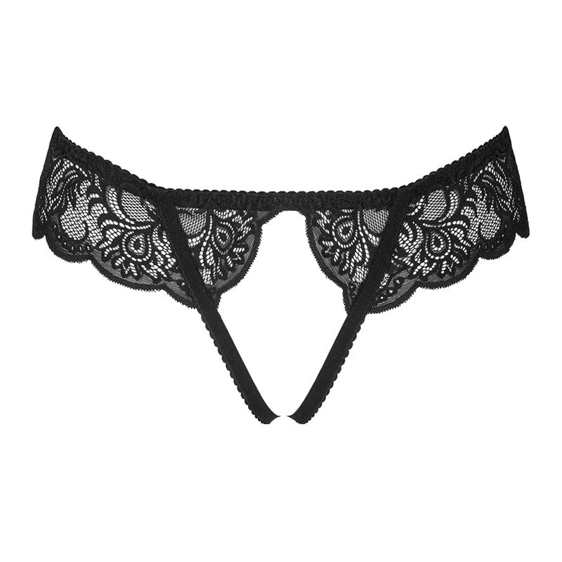 Mutandine Crotchless in Pizzo Livco Corsetti Love Story — Nero