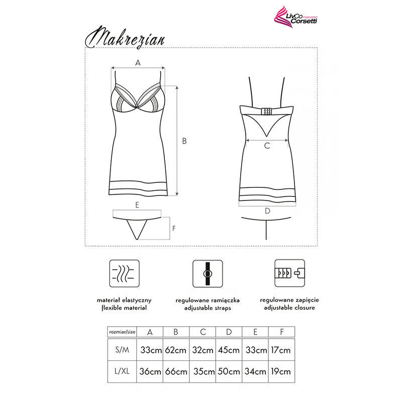 Camicia e Perizoma in Pizzo Livco Corsetti Makrezian — Nero